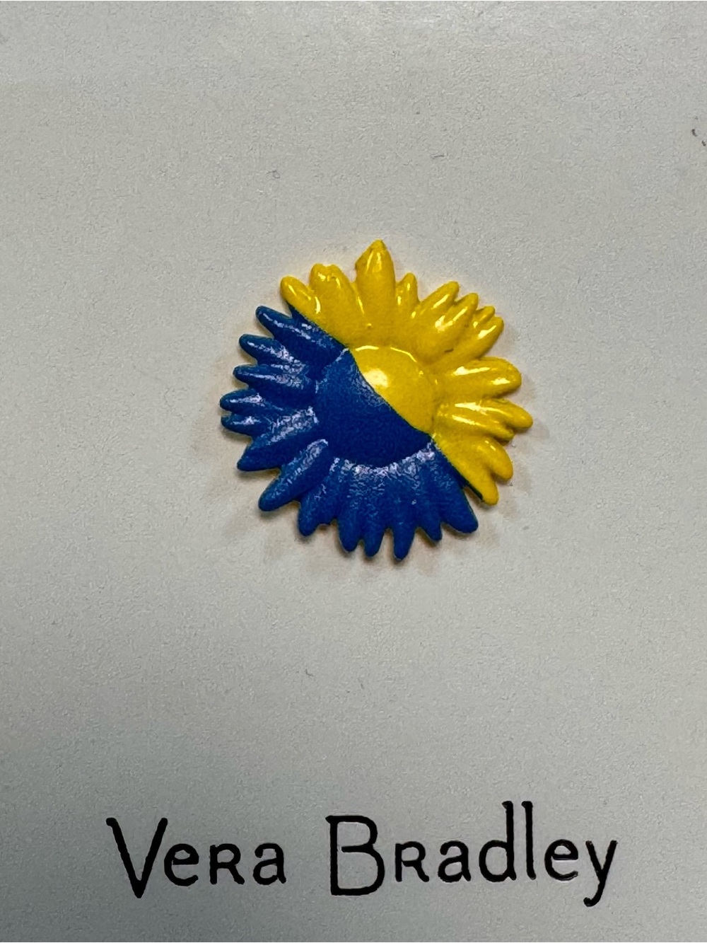 Vera Bradley Yellow & Blue Sunburst Pin NWT